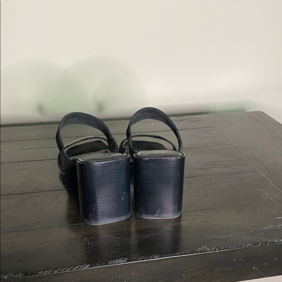 Rag n Bone Black Chunky Block Heel Shoes with Suede Straps - Picture 6 of 10